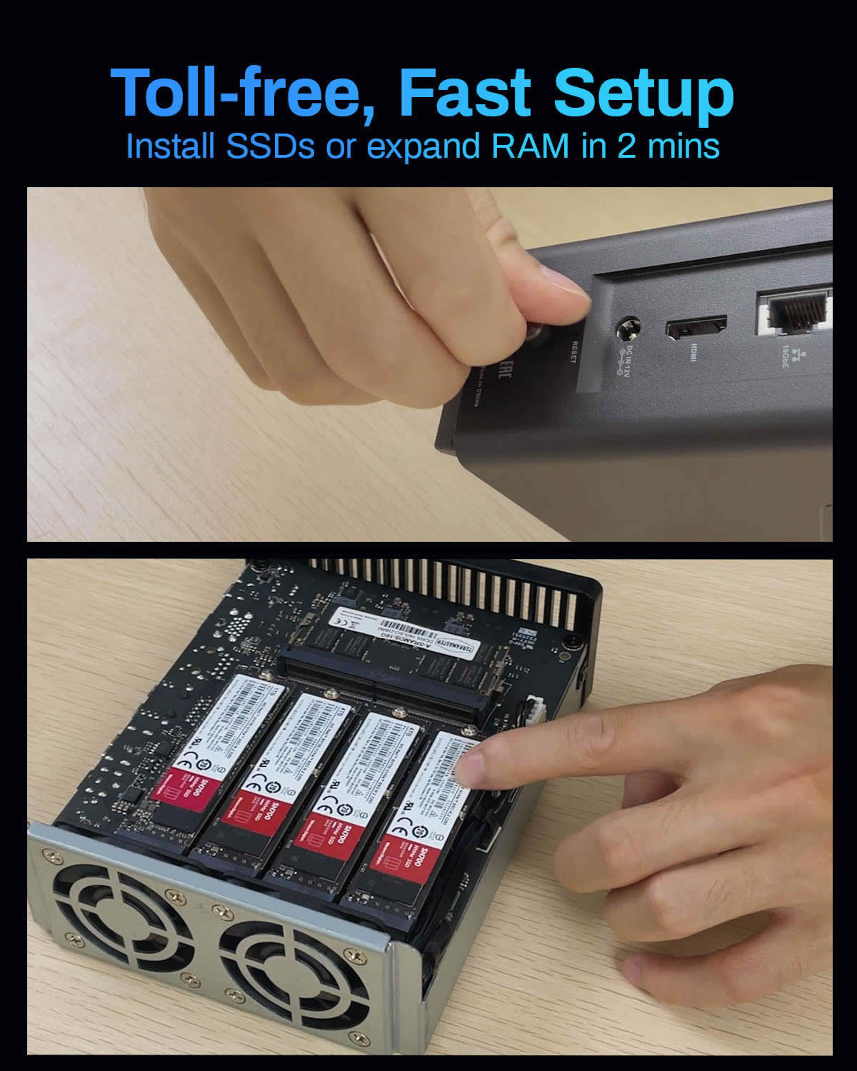 TERRAMASTER F8 SSD NAS Storage - 8Bay All SSD NAS Server N95 QuadCore CPU, 8GB DDR5 RAM, 10GbE Port, Palm-Sized Powerful Network Attached Storage (Diskless)