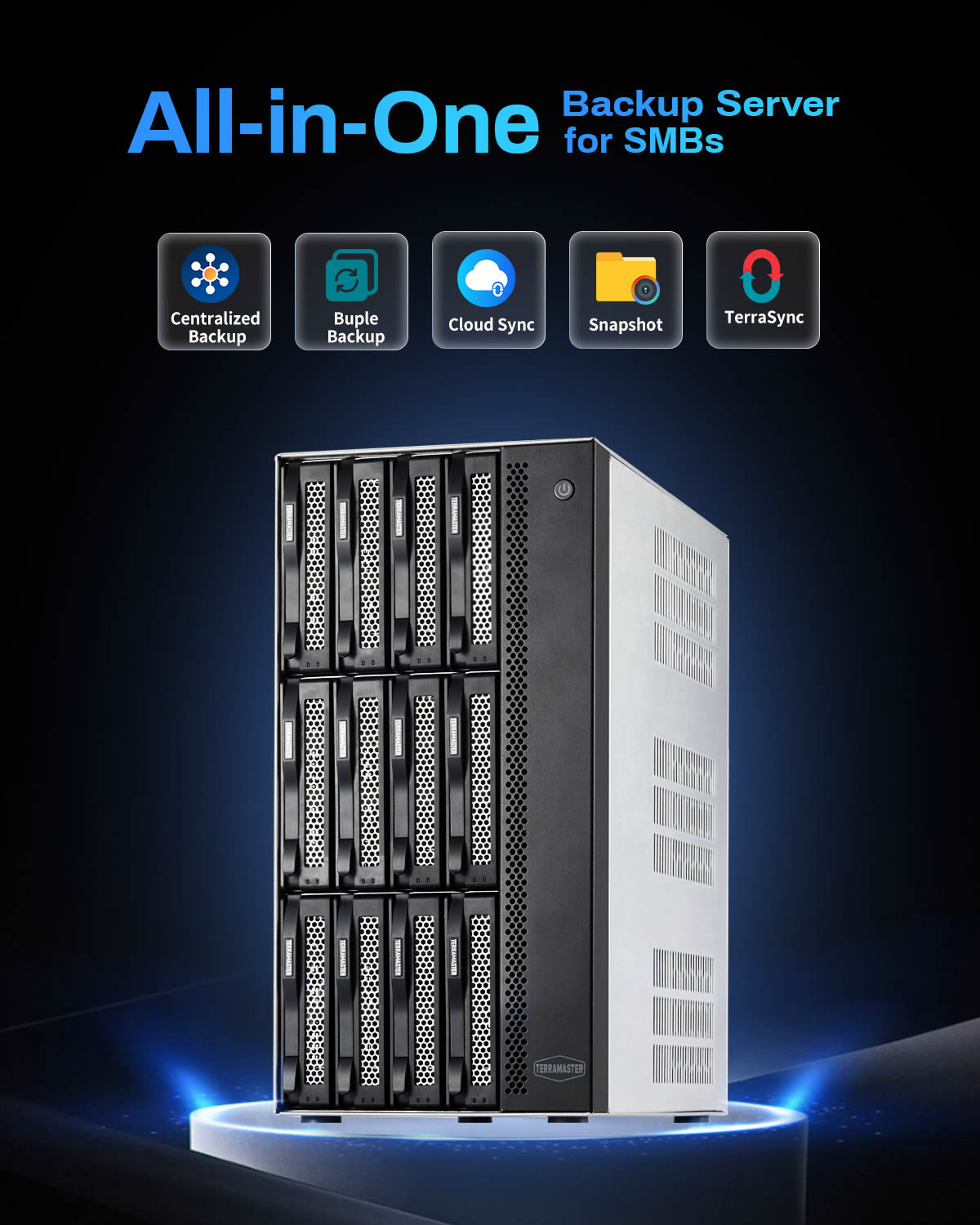 TERRAMASTER T12-500 Pro NAS Storage - 12Bay Core i7 1255U 10-Cores 12-Threads CPU, 16GB DDR5 RAM, Dual 10GbE Ports, Network Attached Storage Peak Performance for Business (Diskless)