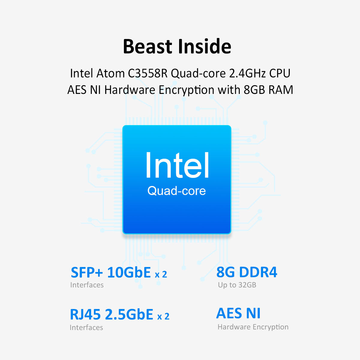 TERRAMASTER U8-450 8ベイ ショートデプス ラックマウントNAS – IntelクアッドコアCPU、8GB DDR4、デュアルSFP+ 10GbEポート、デュアル2.5GbEポート(ディスクレス)