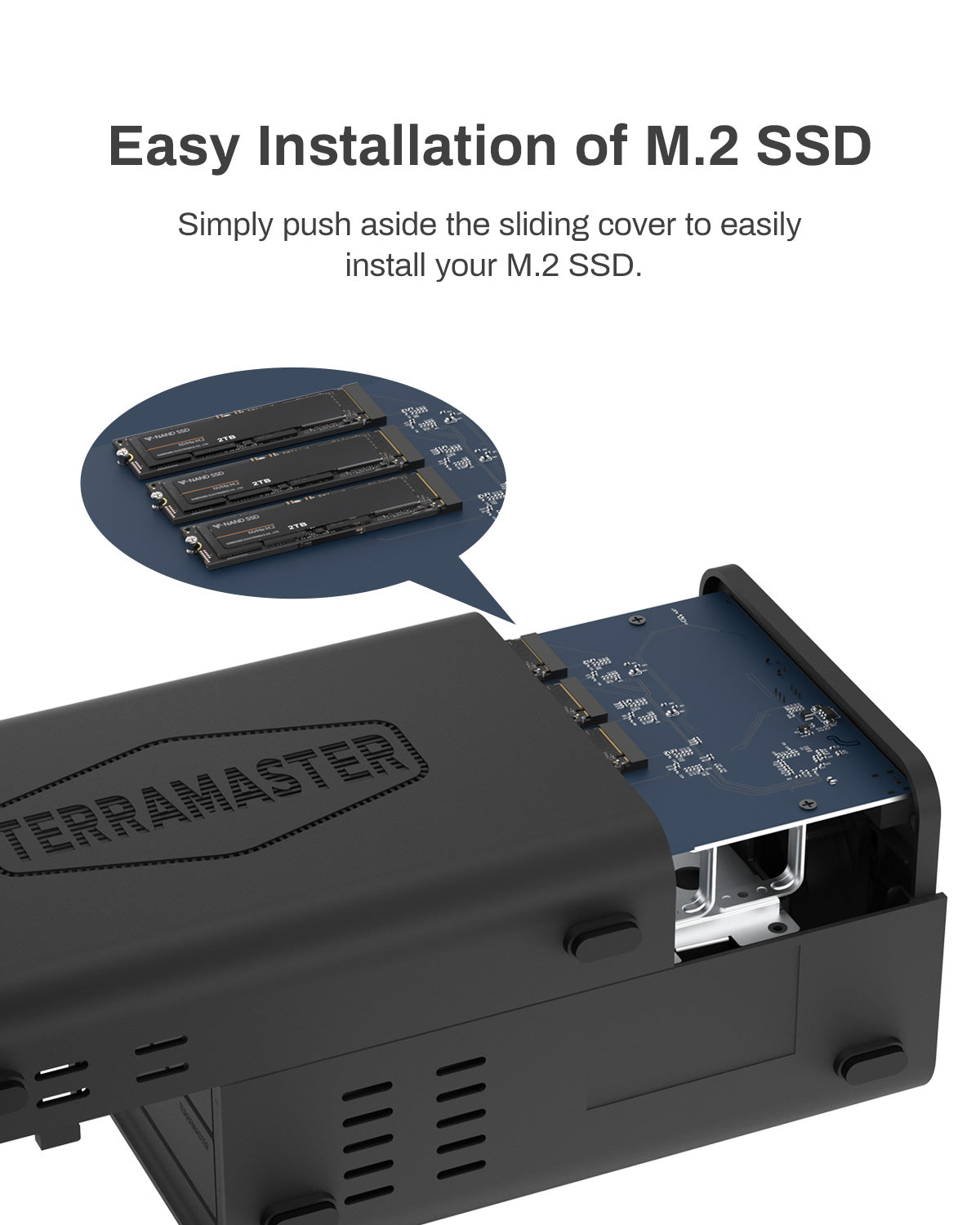 TERRAMASTER D5 Hybrid HDD NVMe SSD Enclosure – USB 3.2 Gen2 X2 20Gbps Type C 5-Bay USB3.2 Hybrid Disk Enclosure Supports RAID 0/1/Single/JBOD Exclusive 2+3 RAID Hybrid Disk Array (Diskless)