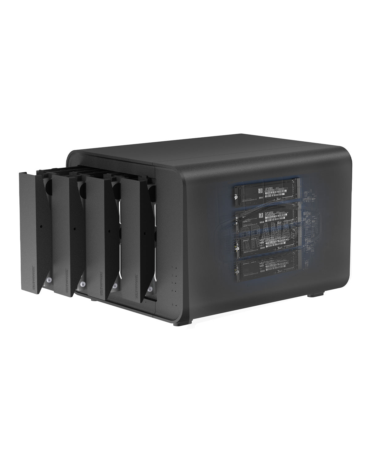 TERRAMASTER D8 Hybrid HDD NVMe Enclosure USB 3.2 Gen 2 10Gbps Type C 8Bay USB Storage Supports RAID 0/1/Single/JBOD Exclusive 2+3 RAID Hybrid Disk Array (Diskless)