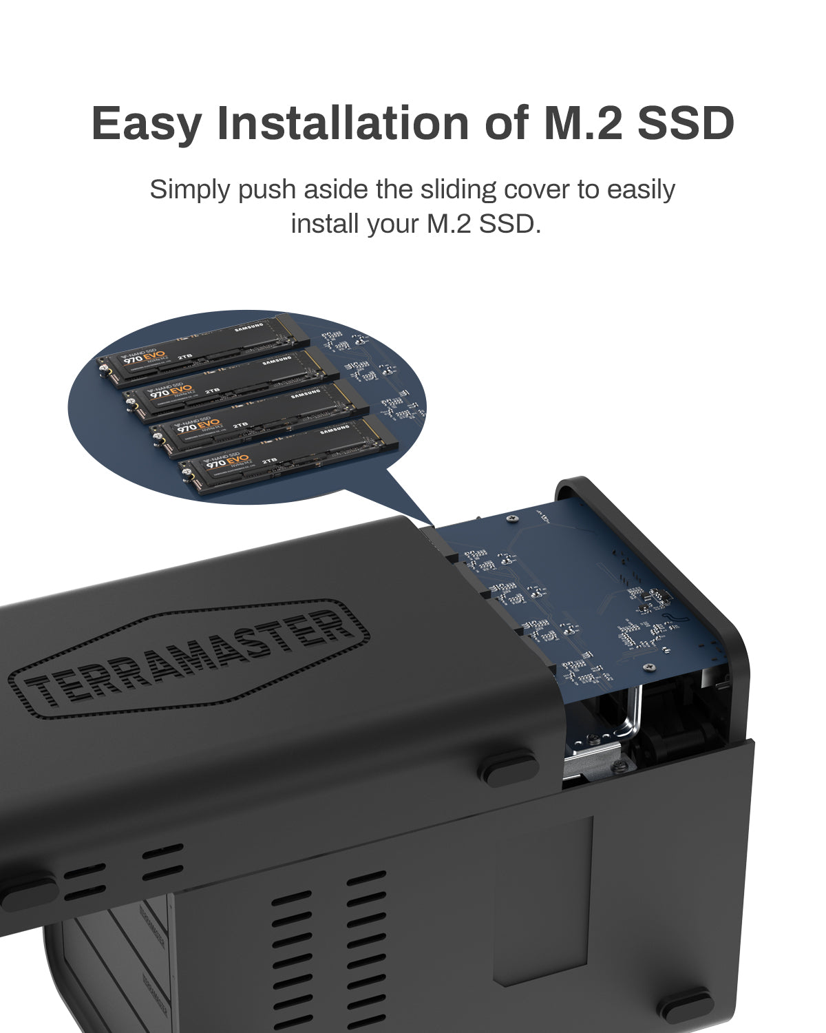 TERRAMASTER D8 Hybrid HDD NVMe Enclosure USB 3.2 Gen 2 10Gbps Type C 8Bay USB Storage Supports RAID 0/1/Single/JBOD Exclusive 2+3 RAID Hybrid Disk Array (Diskless)