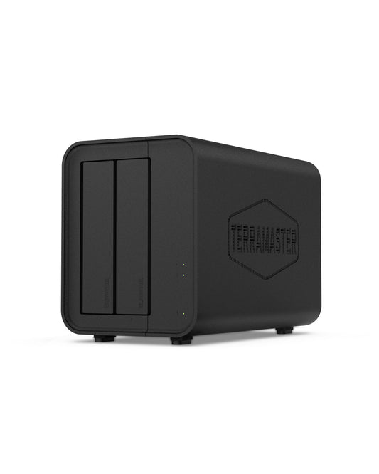 TERRAMASTER F2-424 NAS Storage 2Bay - N95 Quad-Core CPU, 8GB DDR5 RAM, 2.5GbE Port x 2, Network Attached Storage with High Performance (Diskless)