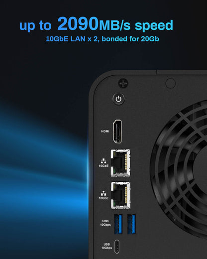 TERRAMASTER F6-424 Max NAS Storage - 6Bay Core i5 1235U 10 Kerne 12 Threads, 8GB DDR5 RAM, 10GbE Port X2, Network Attached Storage Spitzenleistung für Unternehmen (Diskless)