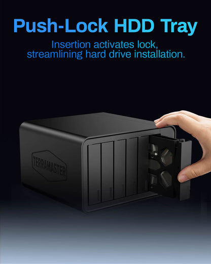 TERRAMASTER F6-424 Max NAS Storage - 6Bay Core i5 1235U 10 Kerne 12 Threads, 8GB DDR5 RAM, 10GbE Port X2, Network Attached Storage Spitzenleistung für Unternehmen (Diskless)