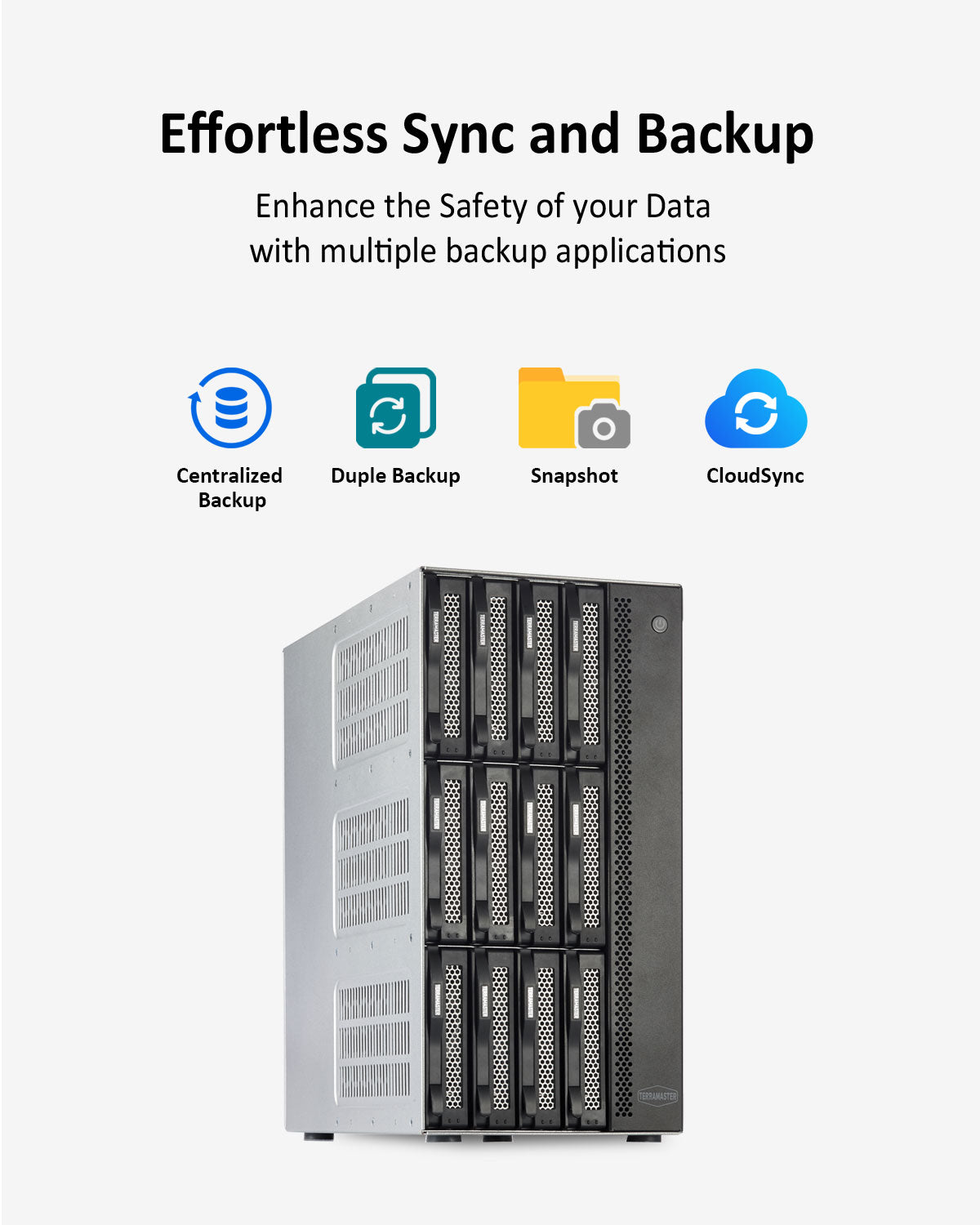 TERRAMASTER T12-450 12Bay 10Gb NAS Storage - Intel Quad-core CPU, 8GB DDR4, Dual SFP+ 10GbE Interfaces, Dual 2.5GbE Ports, NAS Server (Diskless)