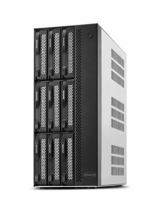 TERRAMASTER T9-500 Pro NAS Storage - 9Bay Core i7 1255U 10-Cores 12-Threads CPU, 16GB DDR5 RAM, Dual 10GbE Ports, Network Attached Storage Peak Performance for Business (Diskless)