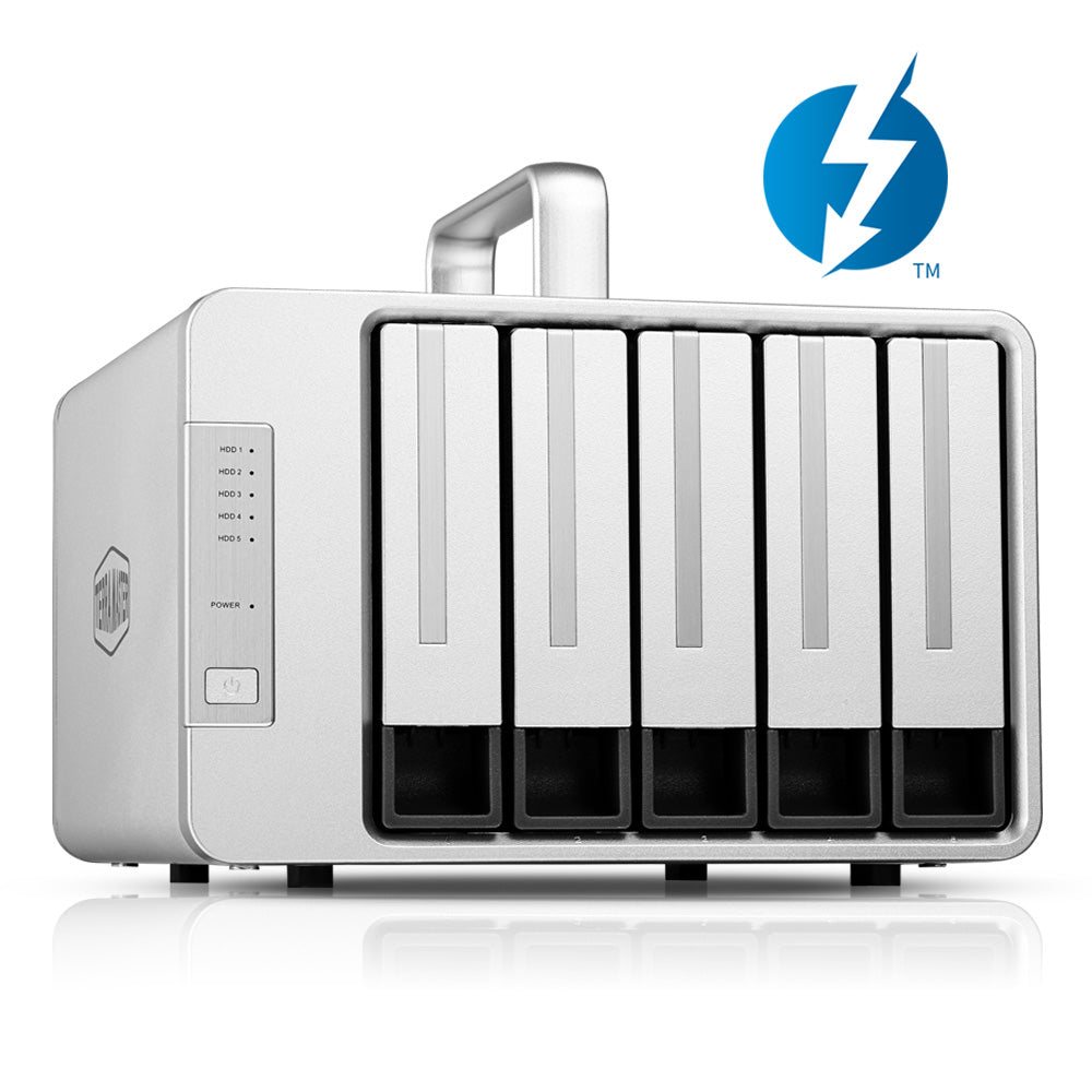 TERRAMASTER D5 Thunderbolt 3 Professional-Grade 5-Bay External Hard Drive Enclosure RAID 0/RAID1/RAID5/RAID10/JBOD Hard Disk RAID Storage (Diskless).