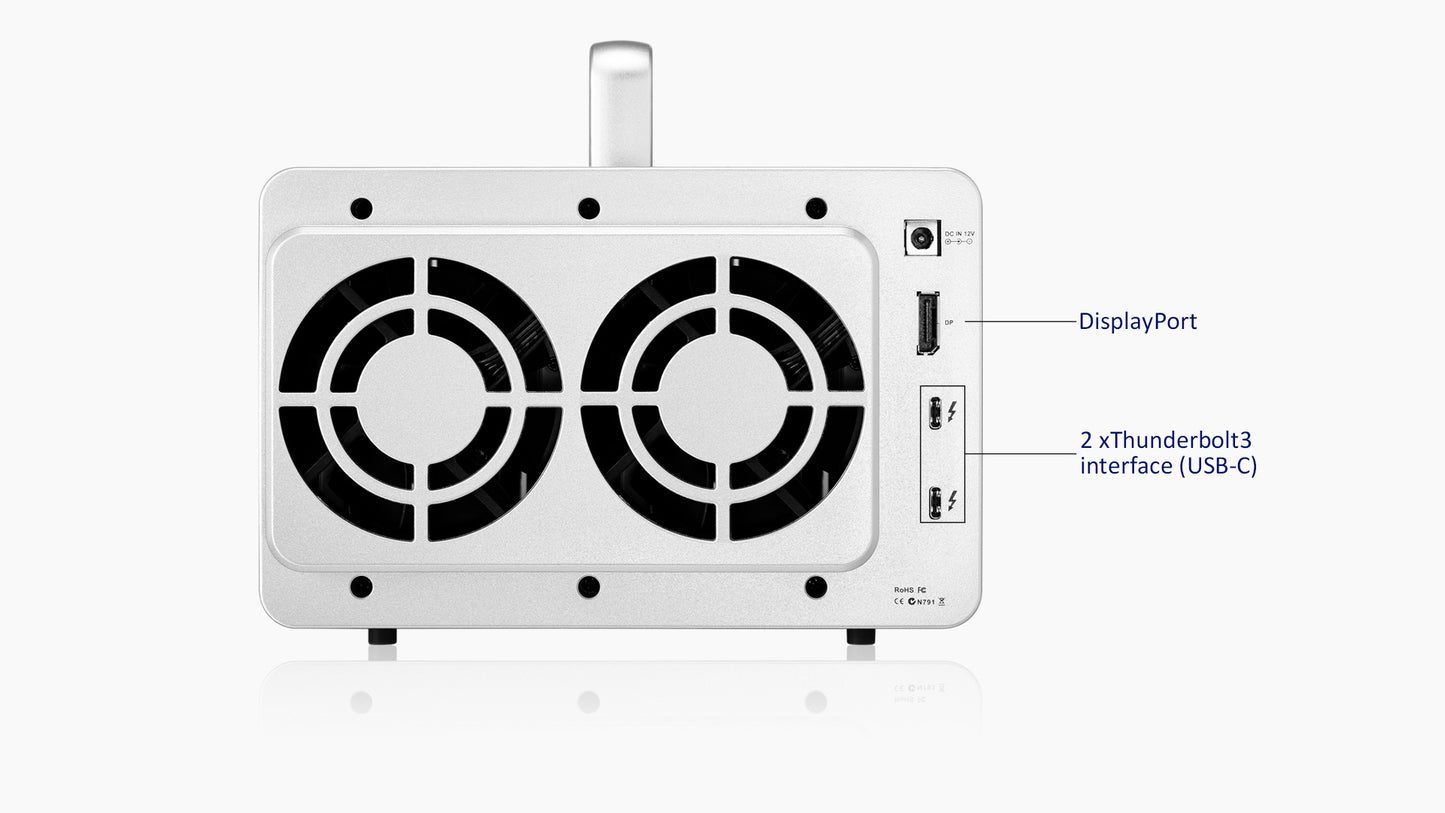 TERRAMASTER D5 Thunderbolt 3 Professional-Grade 5-Bay External Hard Drive Enclosure RAID 0/RAID1/RAID5/RAID10/JBOD Hard Disk RAID Storage (Diskless).