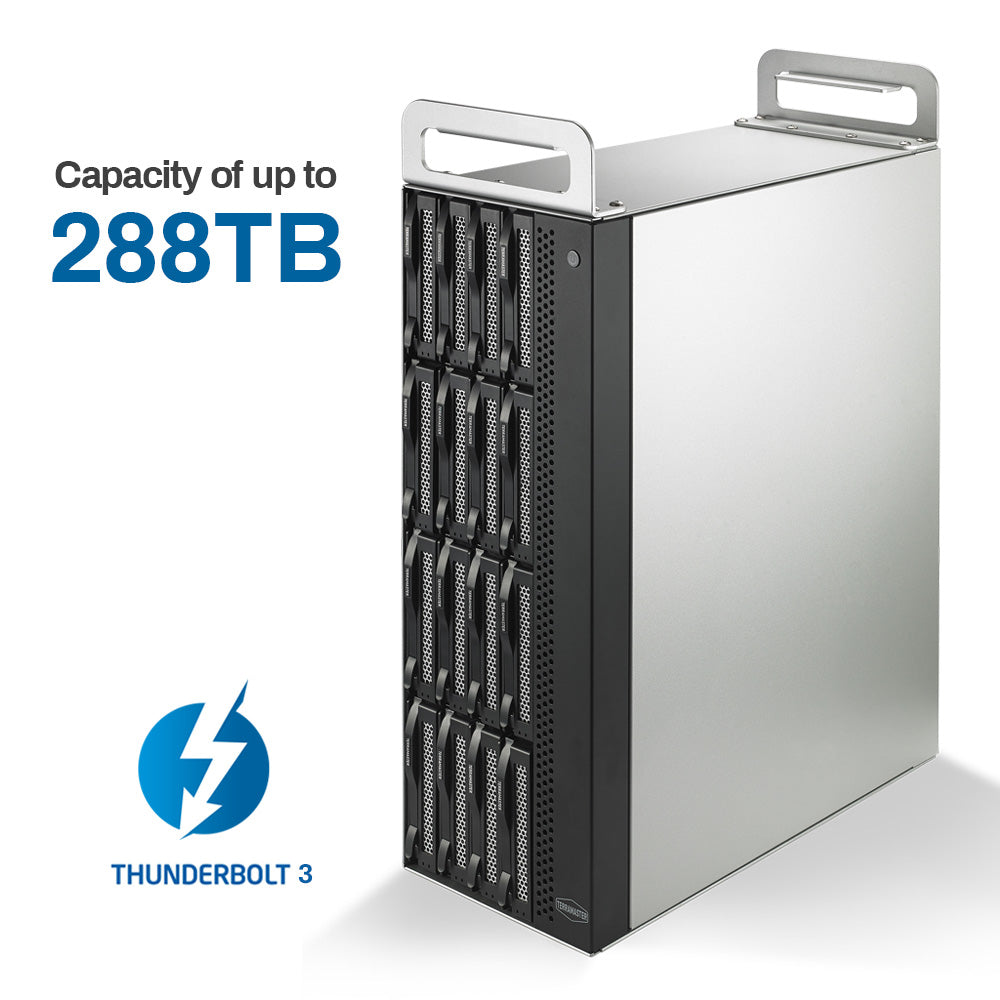 TERRAMASTER D16 Thunderbolt 3 (D16-331) Most Compact Professional-Grade 16-Bay Tower Thunderbolt3 Hardware RAID Enclosure Support RAID 0/1/5/6/10/50 External Hard Drive RAID Storage (Diskless).
