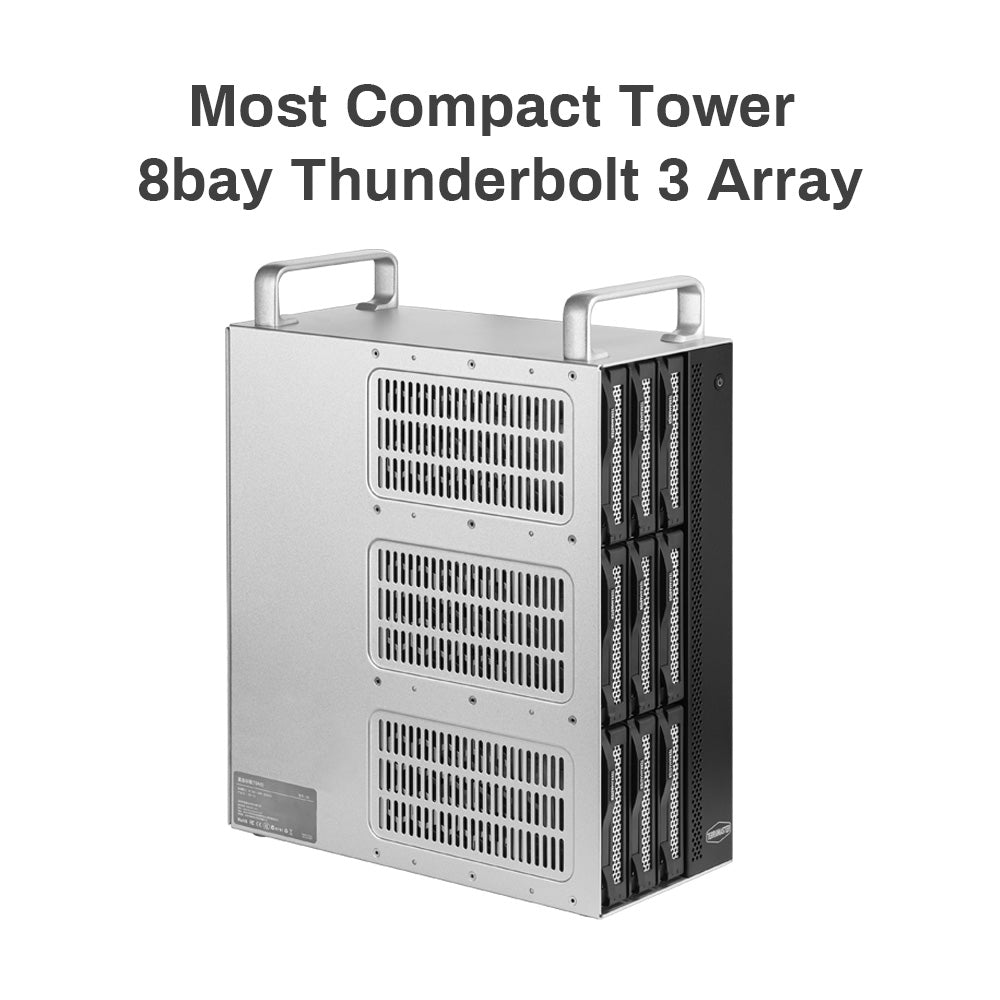 TERRAMASTER D8-332 8bay Thunderbolt 3 RAID Storage Most Compact Professional-Grade 8-Bay Tower Thunderbolt3 Hardware RAID Enclosure Support RAID 0/1/5/10/JBOD External Hard Drive RAID Storage (Diskless)