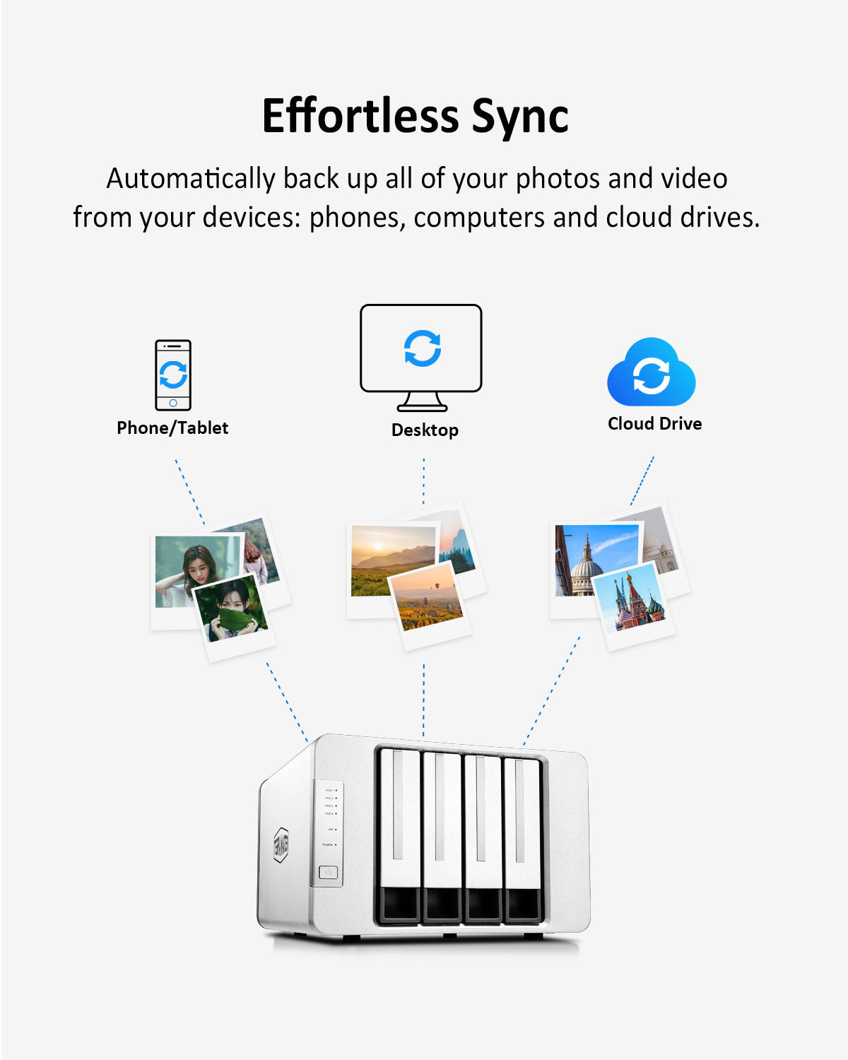 TERRAMASTER F4-210 4-Bay NAS 2GB RAM Quad Core Network Attached Storage Media Server Personal Private Cloud (Diskless).