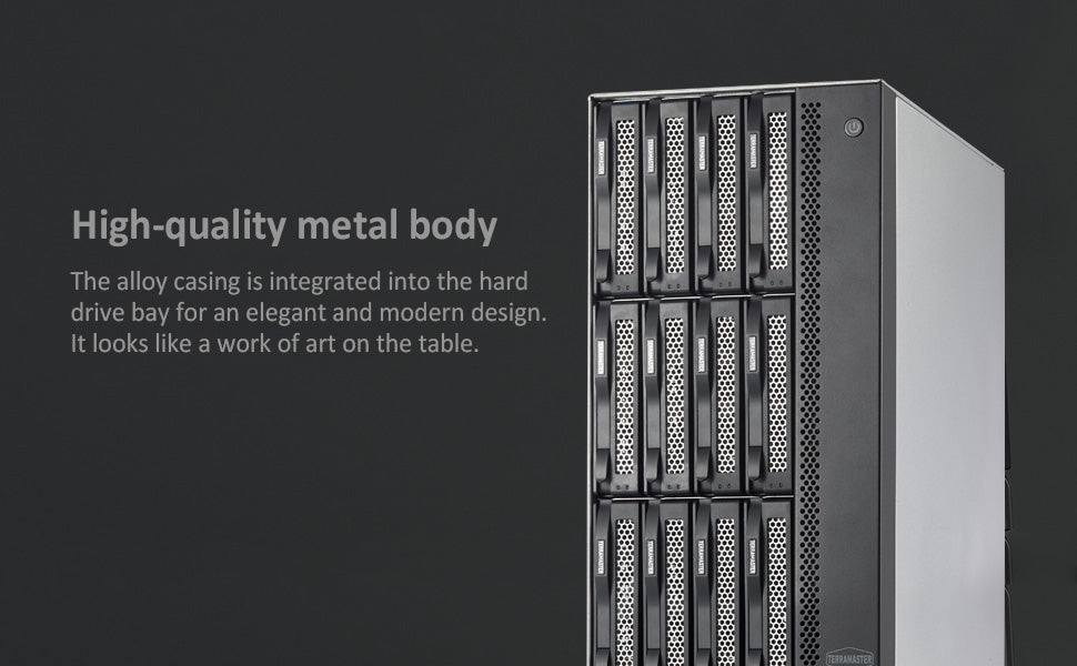 TERRAMASTER T12-423 12Bay NAS Storage - High Performance NAS for SMB with N5105/5095 QuadCore CPU 8GB DDR4 Memory, 2.5GbE Ports x 2, Network Storage Server, Diskless.