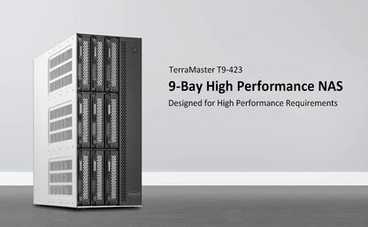 TERRAMASTER T9-423 9ベイNASストレージ - Intel N5105/5095クアッドコアCPU、8GB DDR4、2.5GbEポート×2、ネットワークストレージサーバー、ディスクレスを備えた中小企業向け高性能2.5GbE NAS