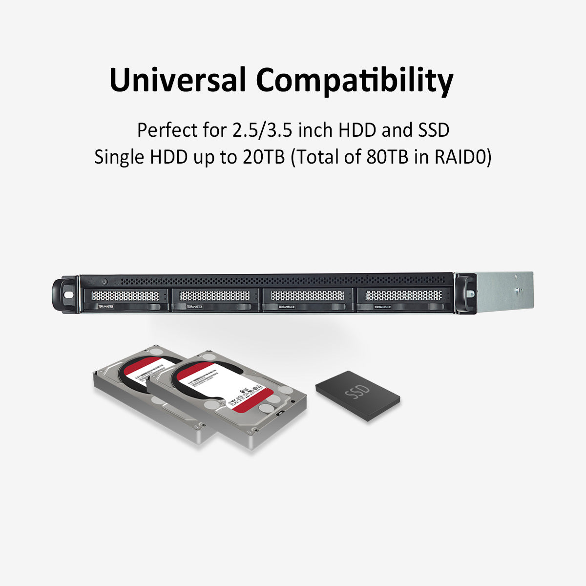 TerraMaster U4-423 4bay Short Depth Rackmount 2.GbE NAS Built